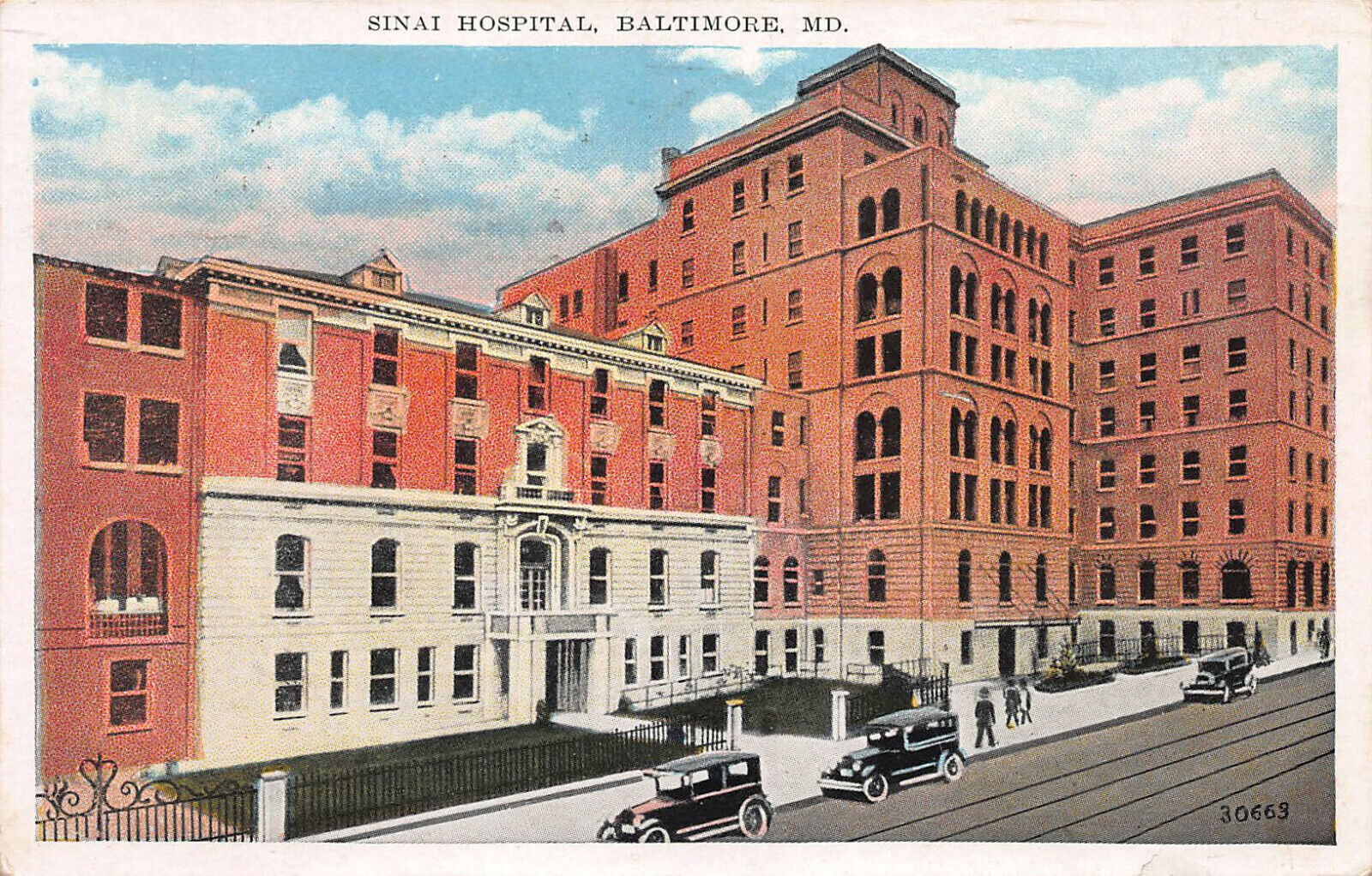 Sinai Hospital, Baltimore, Maryland, Early Postcard, Used in 1936