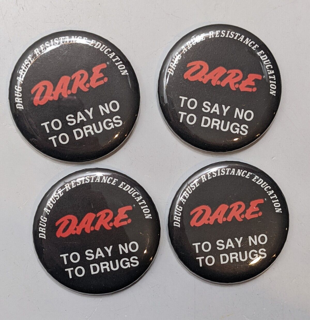 Lot Of 4 Vtg DARE Drug Abuse Resistance Education Button Pin D.A.R.E