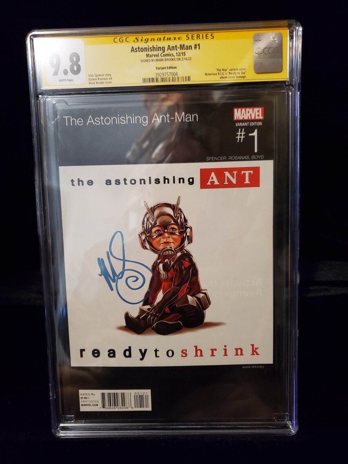 Astonishing Ant-Man 1 CGC 9.8 SS Mark Brooks, Notorious B.I.G. Hip-Hop Variant 