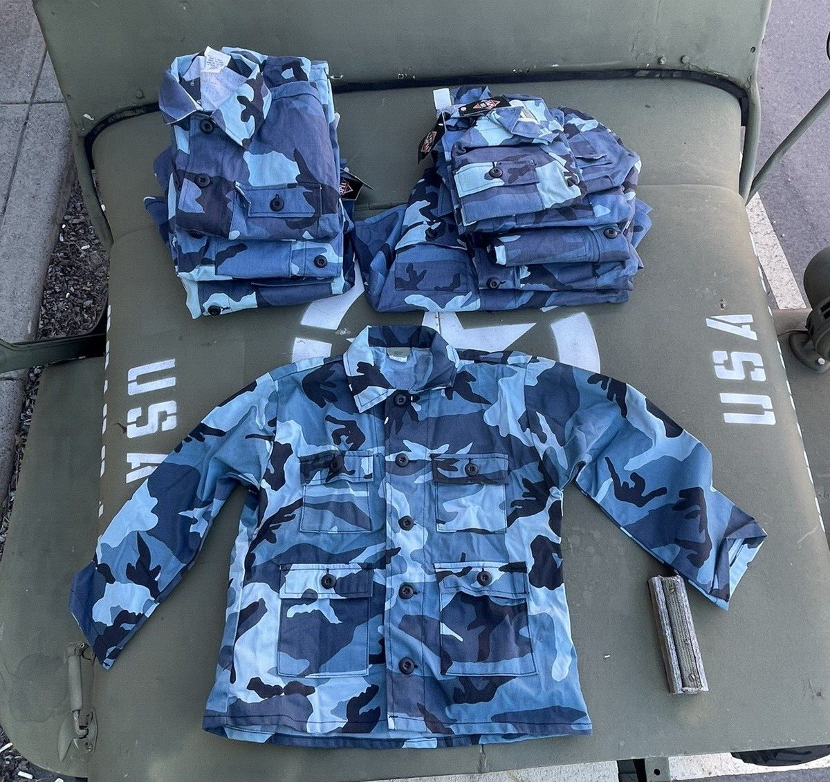 Dealer Wholesale Lot Youth Blue Camouflage BDU Shirts Tru-Spec Ast Sizes New Boy