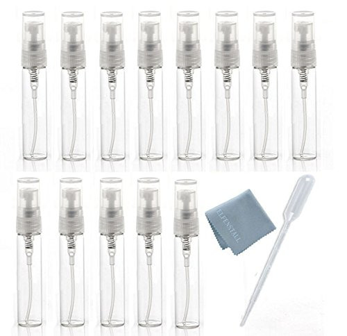 Elfenstal- 25pcs Clear 5ml 1/6oz Glass Atomizer bottle Spray Refillable Perfume