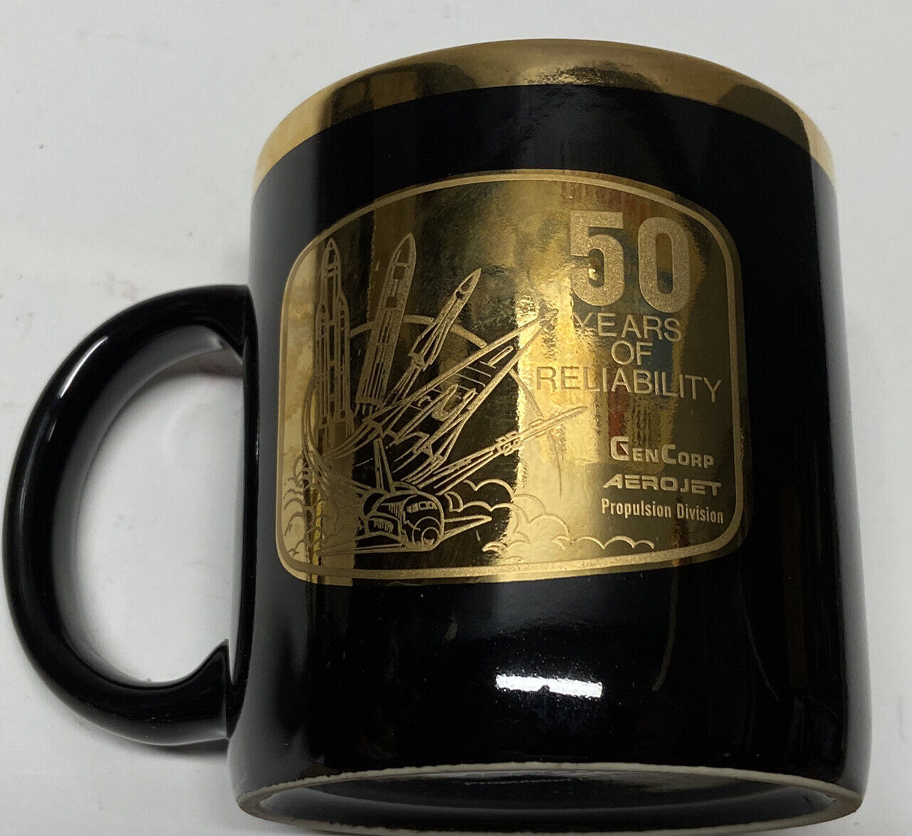 Vintage Gencorp AEROJET 50 Year Anniversary US Army Missiles Coffee Mug Minty