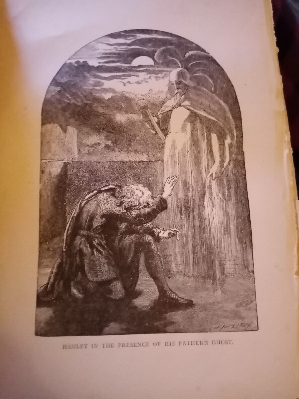 Kvc25 Ephemera 1880s Shakespeare Gilbert  picture hamlet and the ghost 