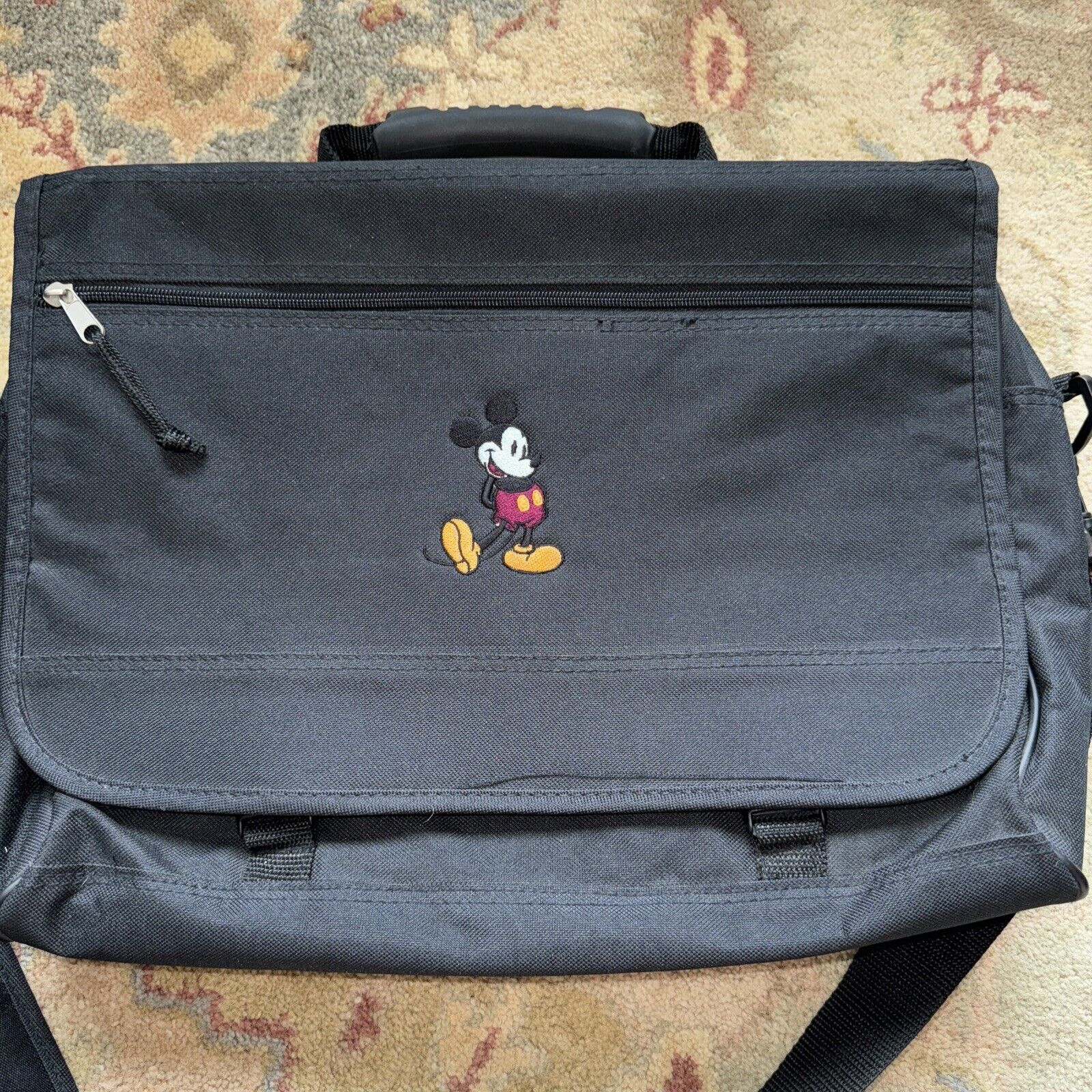 Disney Store Parks Mickey Mouse Laptop Computer Messenger Bag Black Strap