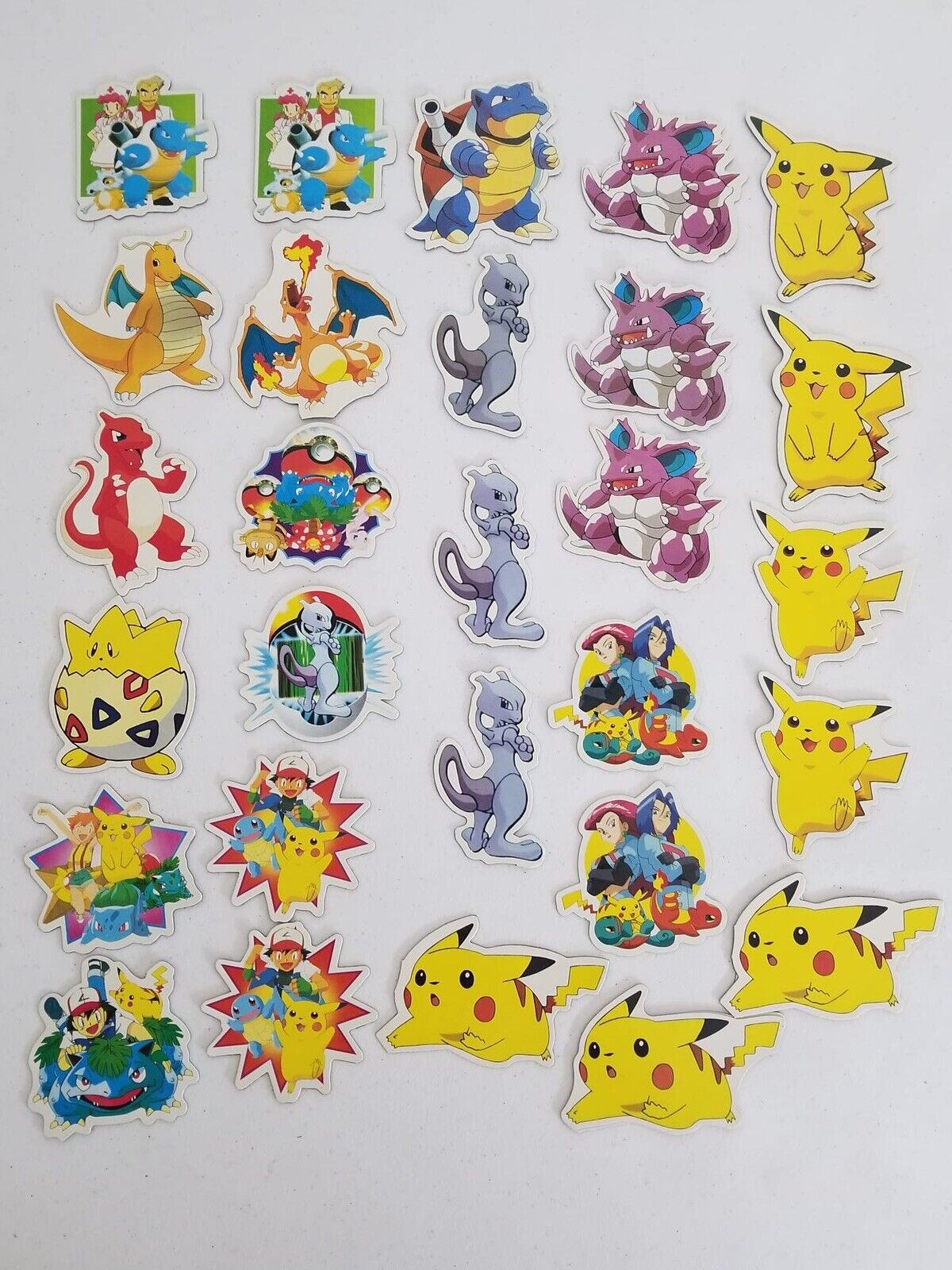 Vintage 1990s Pokemon Magnets 1st Gen, 30pc Lot, Pikachu, Charizard, 3-4” Size