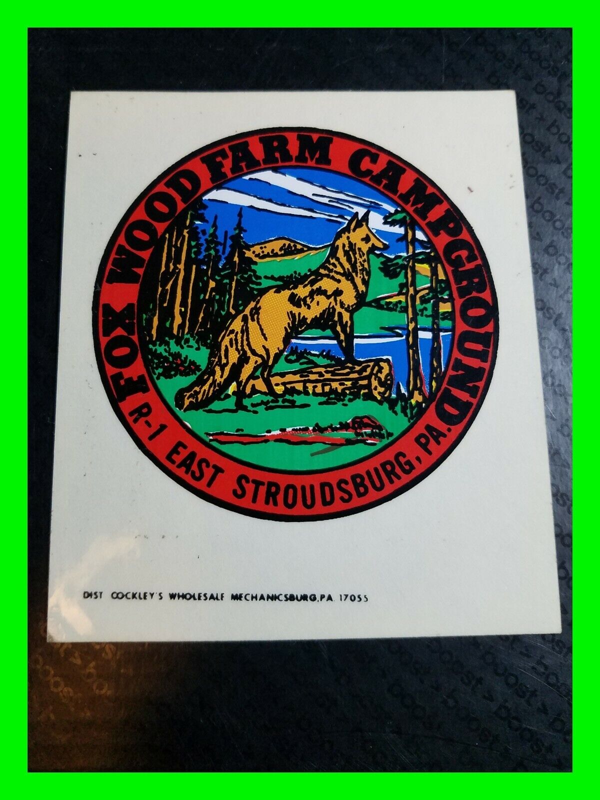 Original Vintage Genuine Camping Decal / Sticker Fox Wood Farm Campground, Pa.  