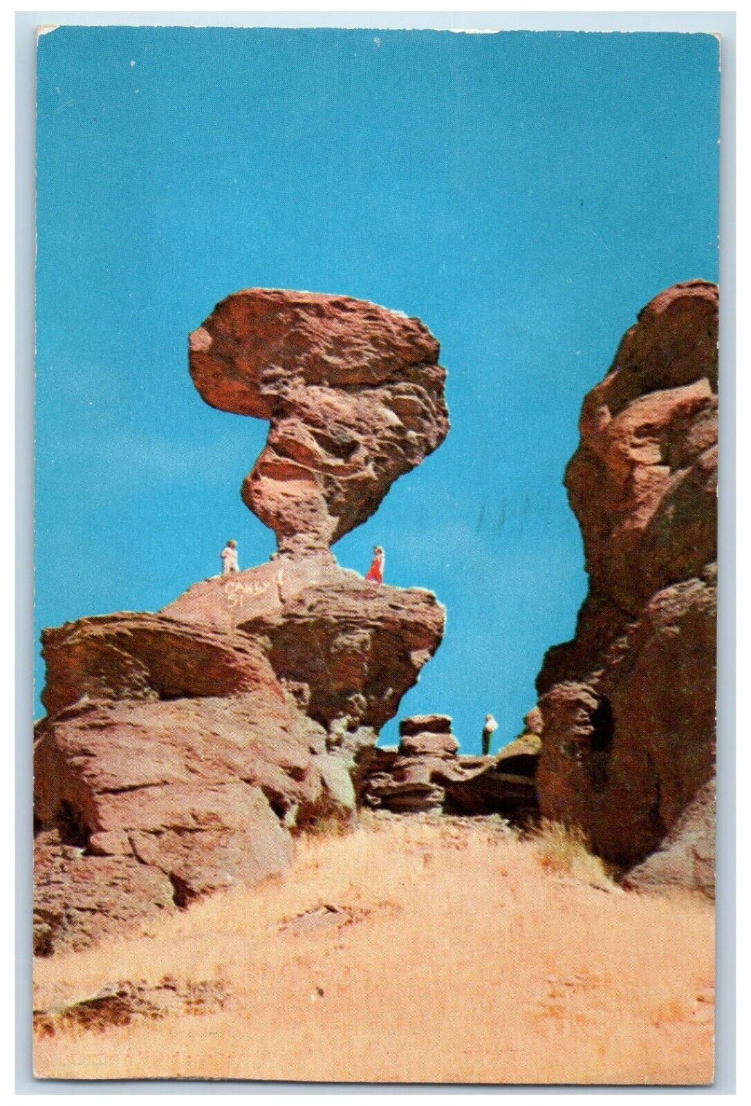 Buhl Idaho Postcard Balance Rock Castleford Natural Rock Formation 1955 Vintage