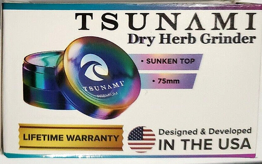 TSUNAMI Grinder 75mm Rainbow Dry Herb