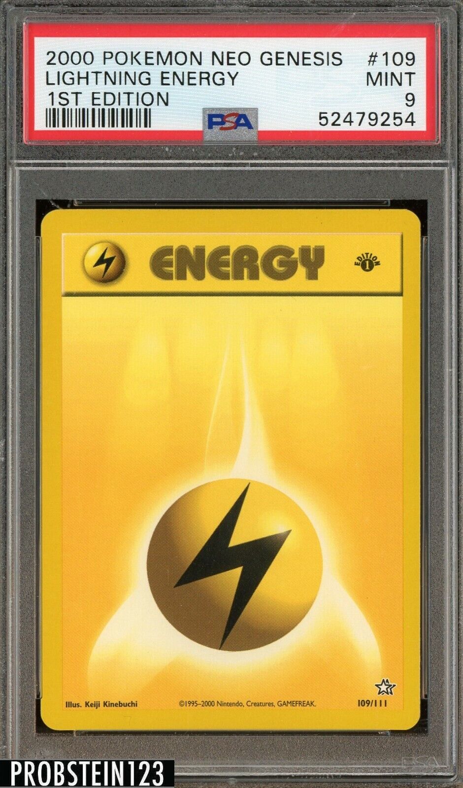 2000 Pokemon Neo Genesis 1st Edition #109 Lightning Energy PSA 9 MINT