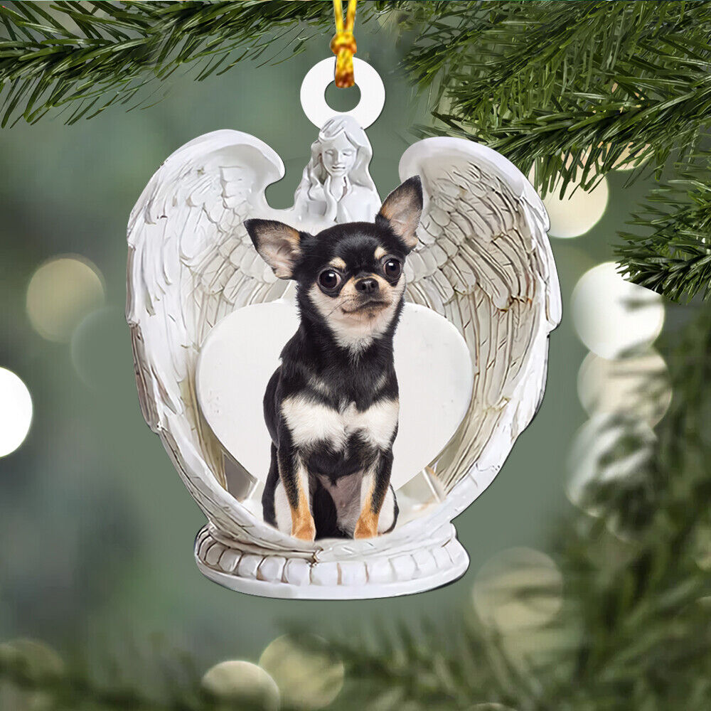 Chihuahua Dog Angel Wings Ornament, Chihuahua Dog Hanging Ornament, Chihuahua