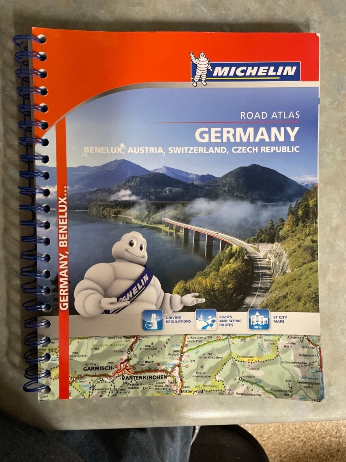 2017 Michelin Spiral Road Atlas for Germany, Benelux, Austria, Czech Rep, Switz