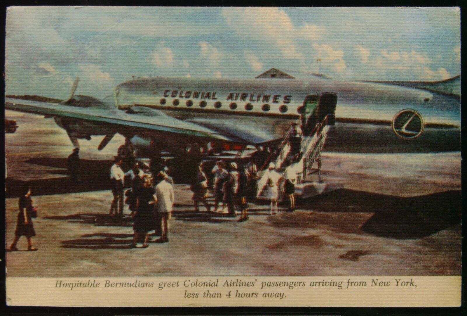 Vintage Postcard Colonial Airlines Famous Sky cruiser