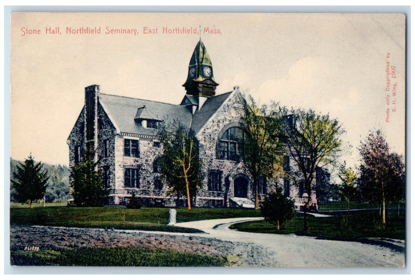 1908 Stone Hall Northfield Seminary East Northfield Massachusetts MA Postcard