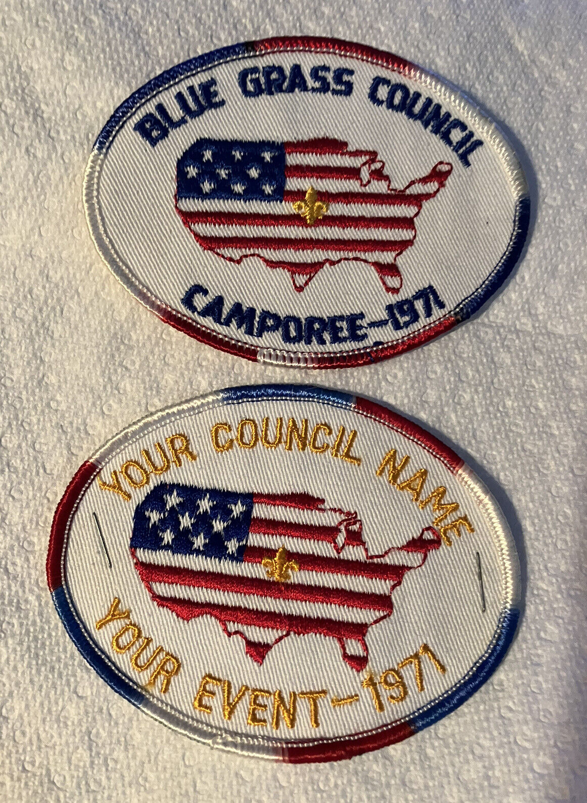 1971 Blue Grass Council Camporee Boy Scout Patch BSA Vintage Includes Sample
