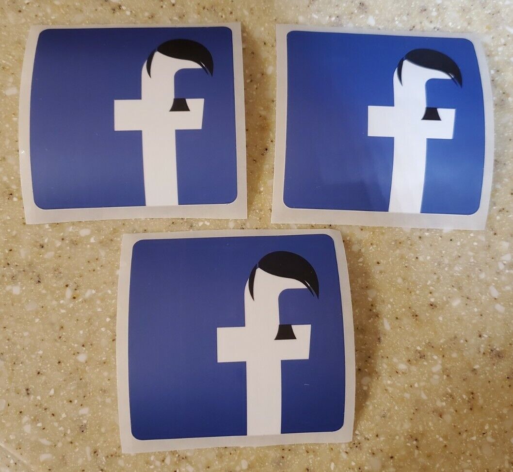 Anti FACEBOOK ANTI Communism Pro FREE SPEECH Stickers lot of 3 Mark Zuckerberg 
