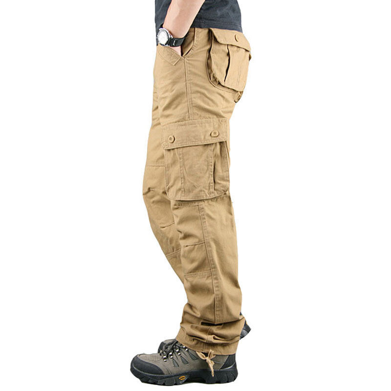  US Men's Cargo Pants 100% Cotton Work Trousers Tactical Combat Outdoor Pant