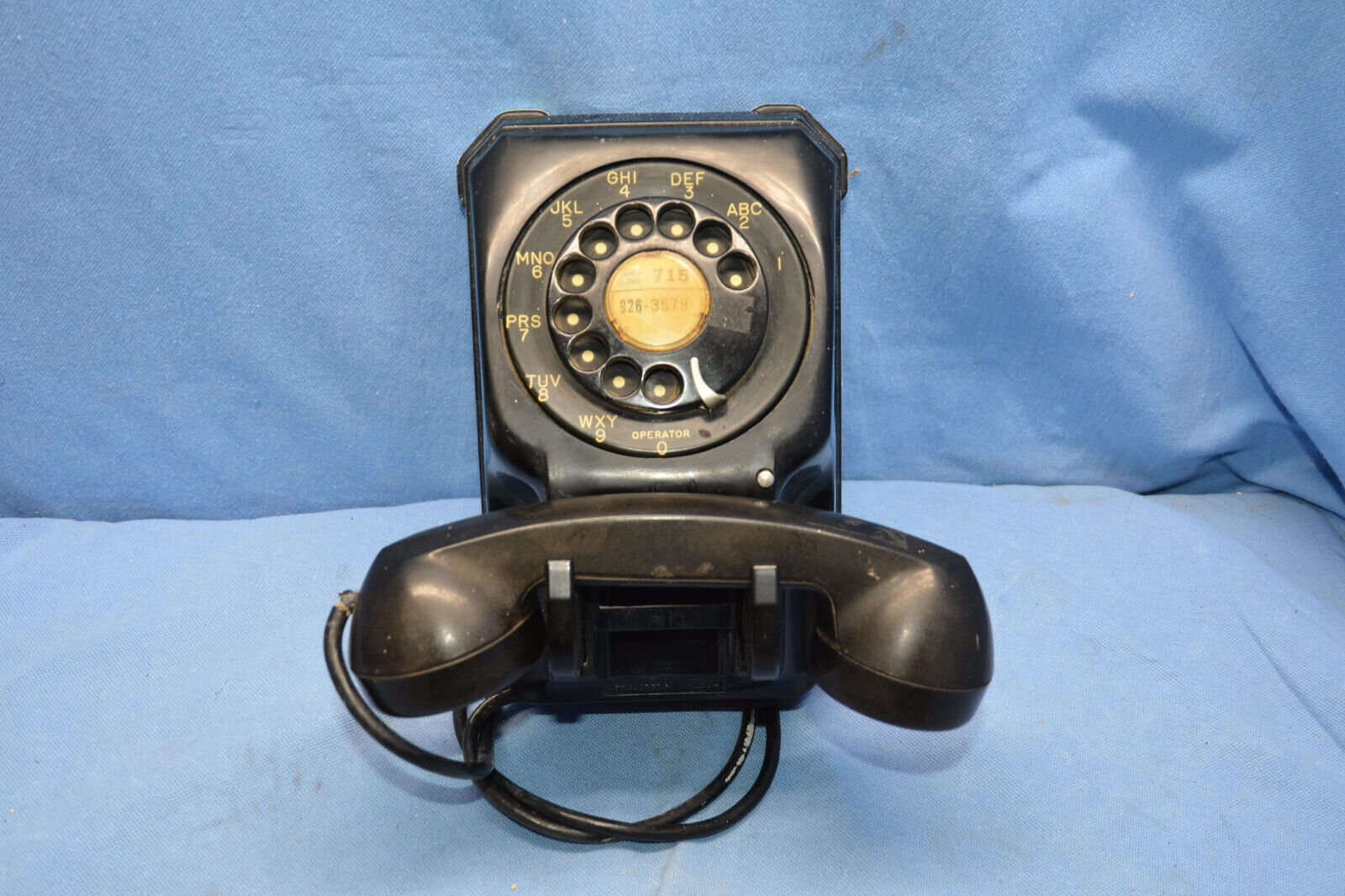 Stromberg Carlson 2-1543Q Crab Claw Wall Rotary Phone 1543 Untested Black (A0903