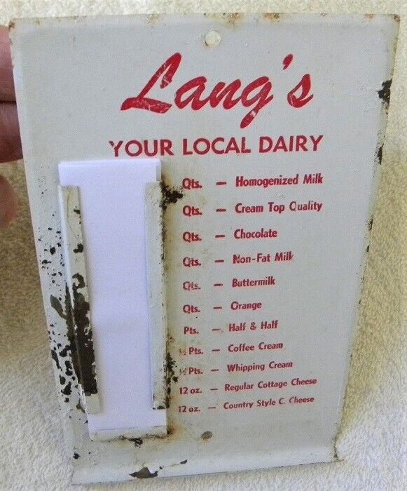 Vintage Lang\'s Dairy, Grinnell,Iowa IA Milk,Cream, Langs Cheese Checklist Holder