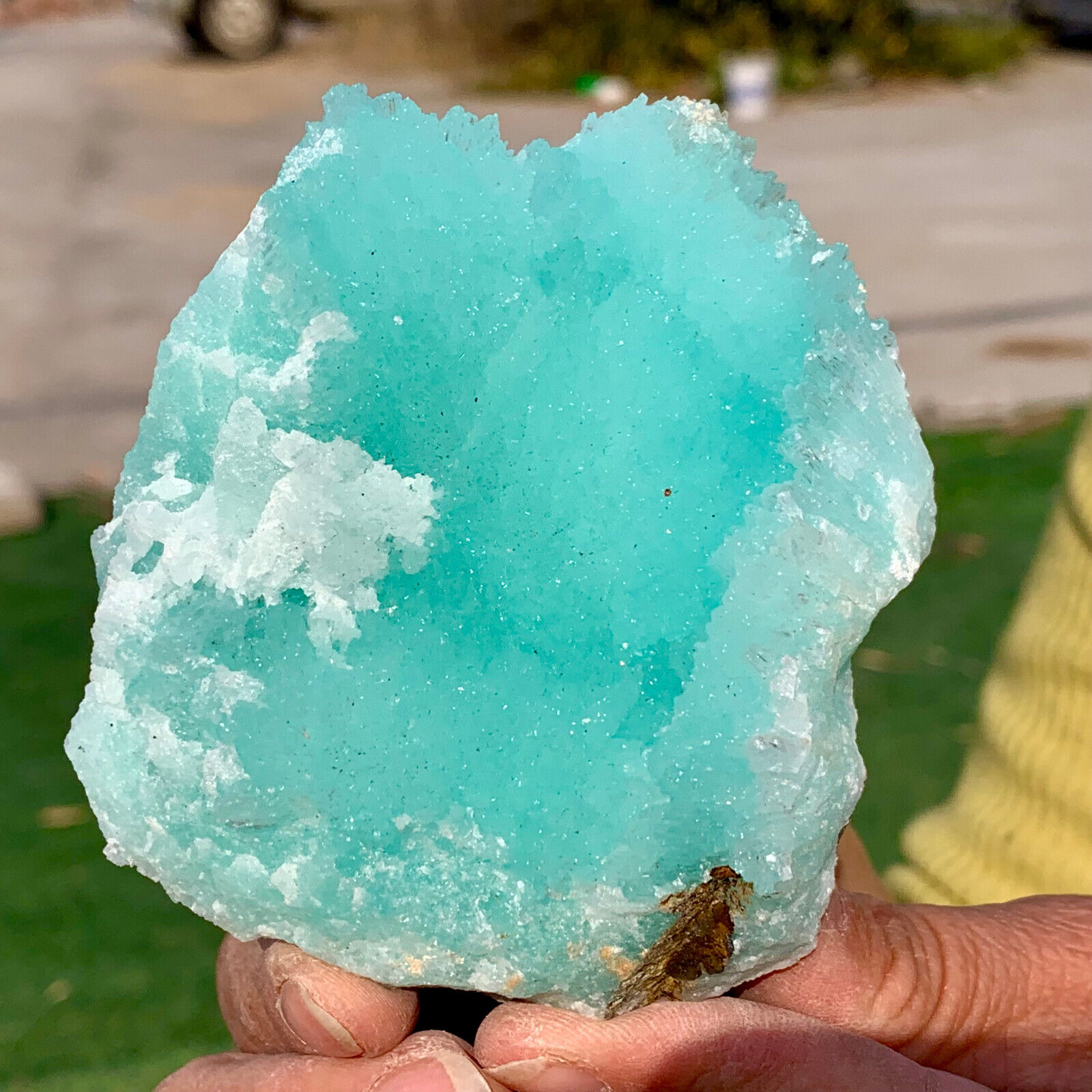 327G Natural blue texture stone crystal,Heteropolar of Chinese blue aragonite