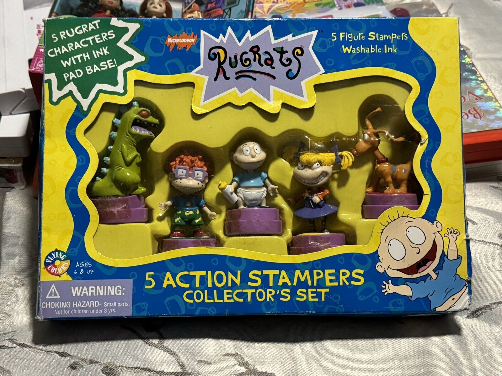 Vintage 1997 Rugrats 5 Action Stampers Collectors Set With Box
