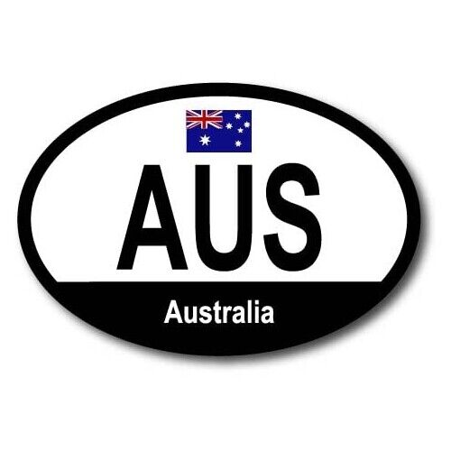Australia Australian Euro Oval Magnet Decal, 4x6 Inches, Automotive Magnet