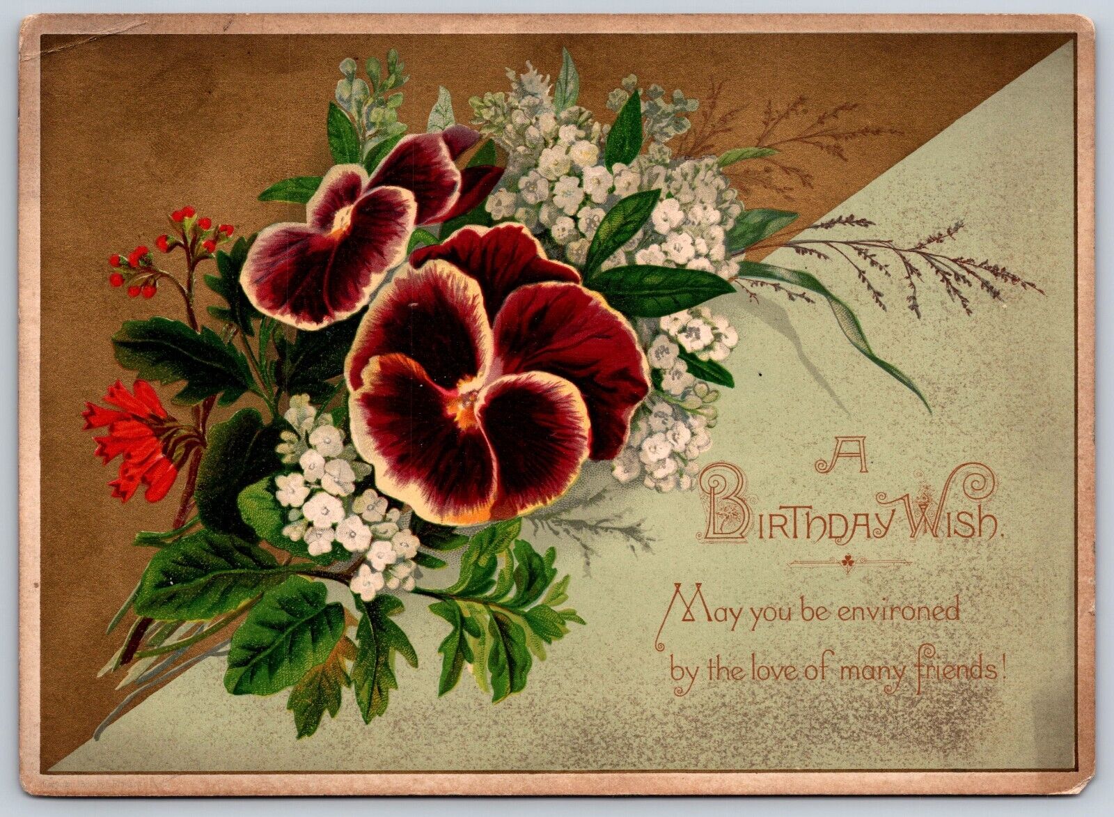 A birthday wish Victorian era birthday card