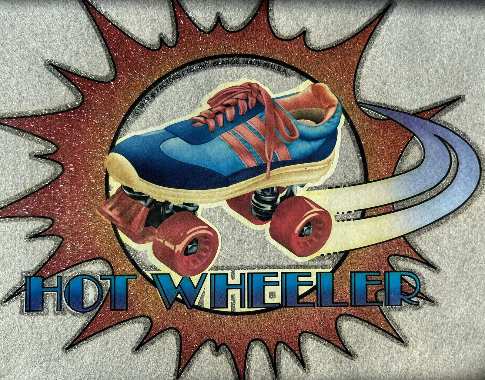 Lot of (5) Vintage 1970s HOT WHEELER Roller Skates Glitter Iron Shirt Transfer