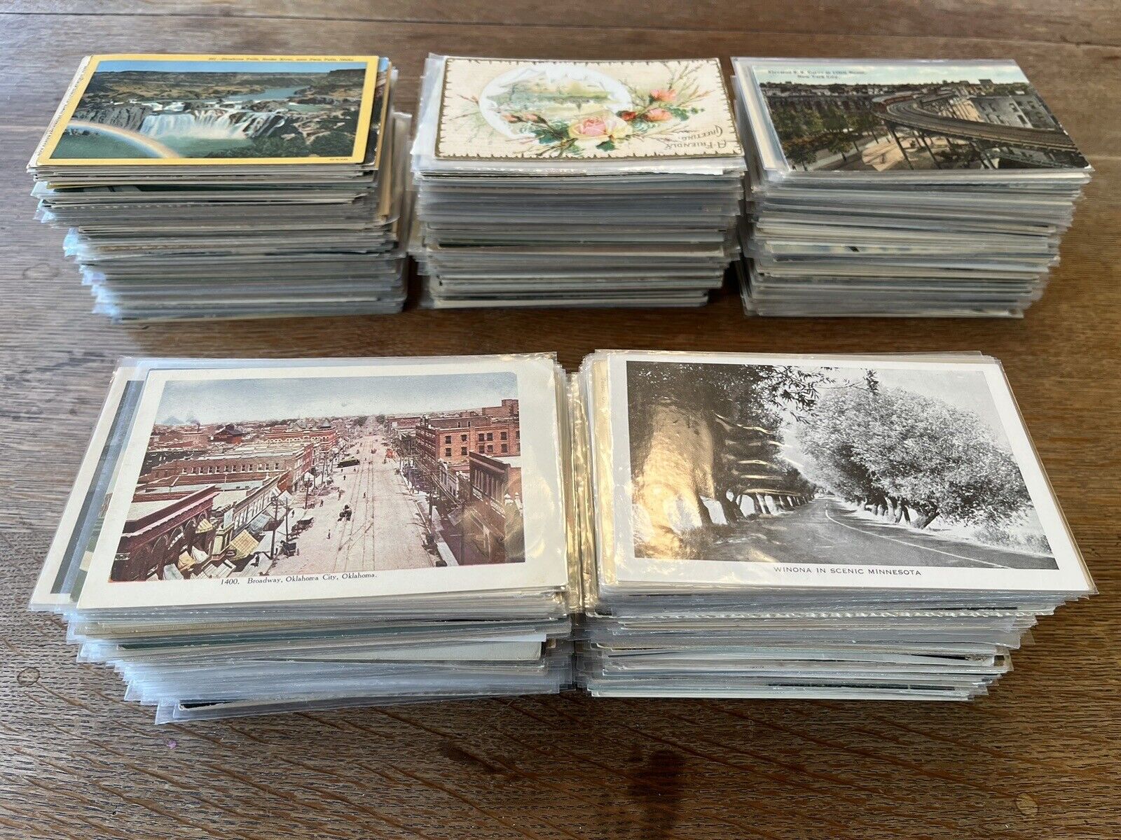 1000+ Antique Postcard Lot No Chome c1900 - c1940s Views Holiday RPPC Collection
