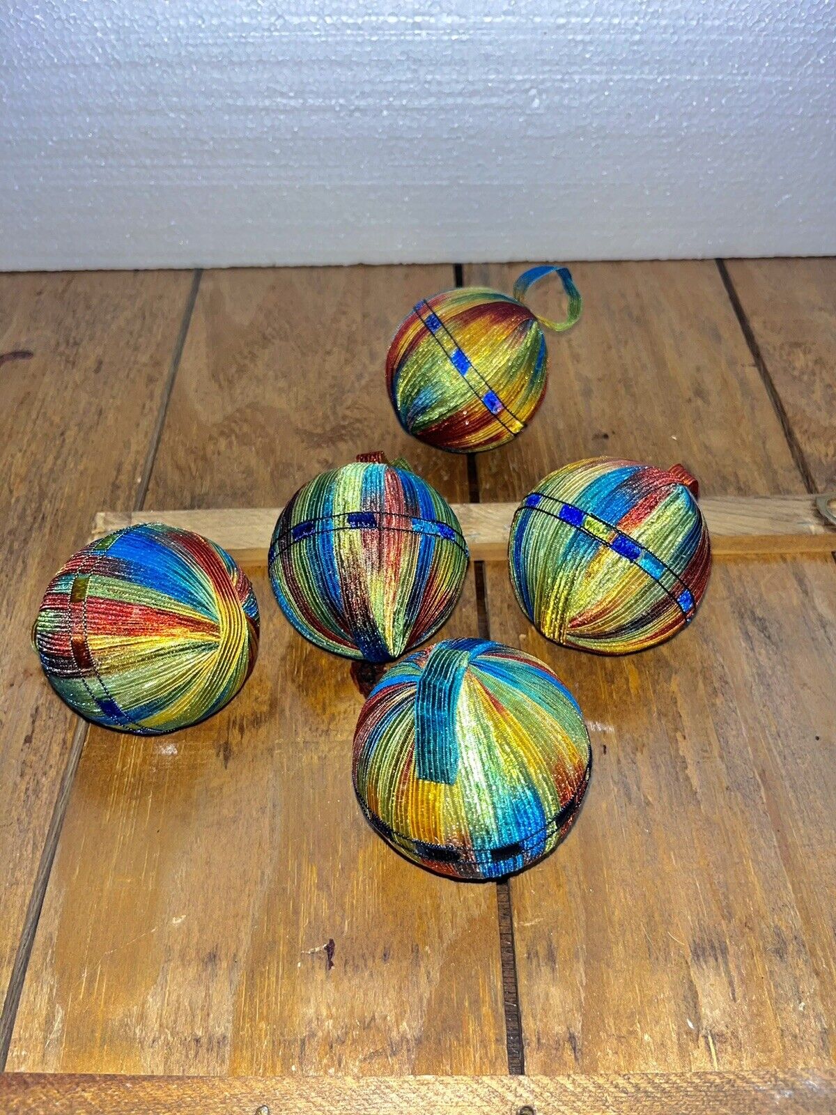 Vintage Japanese Temari Balls - Set Of 5 Beautiful Colors