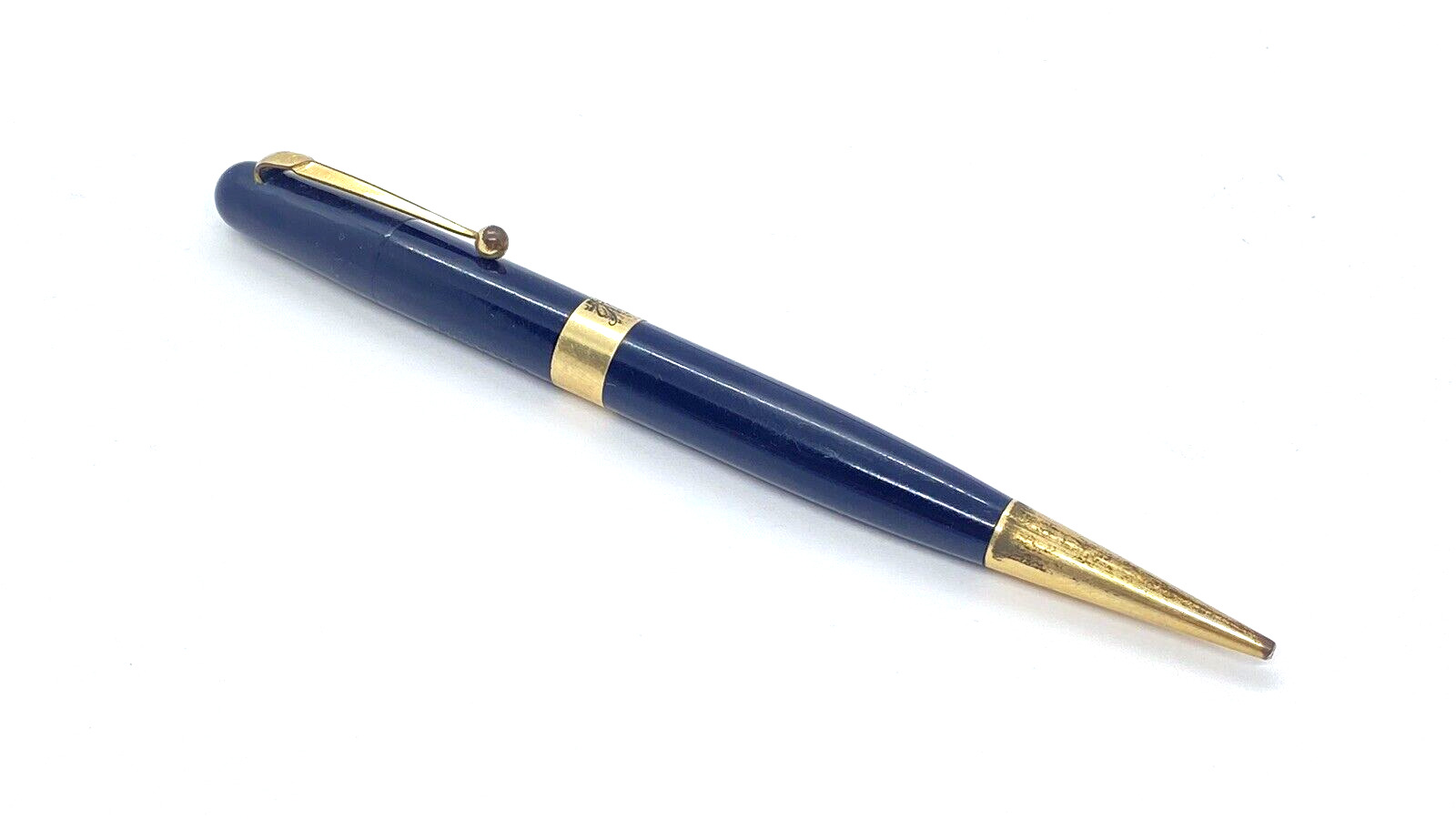 SWAN FYNE POYNT PENCIL BLUE AND GOLD WORKS FINE MADE IN ENGLAND OC