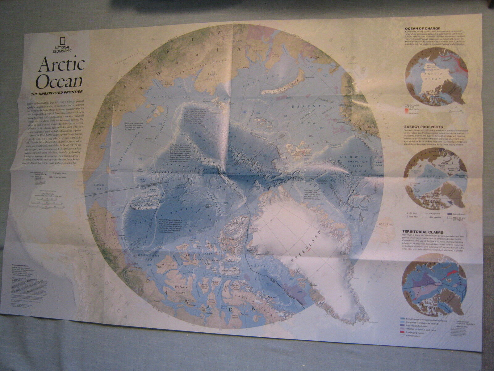 ARCTIC OCEAN MAP +TWILIGHT OF ARCTIC ICE National Geographic May 2009