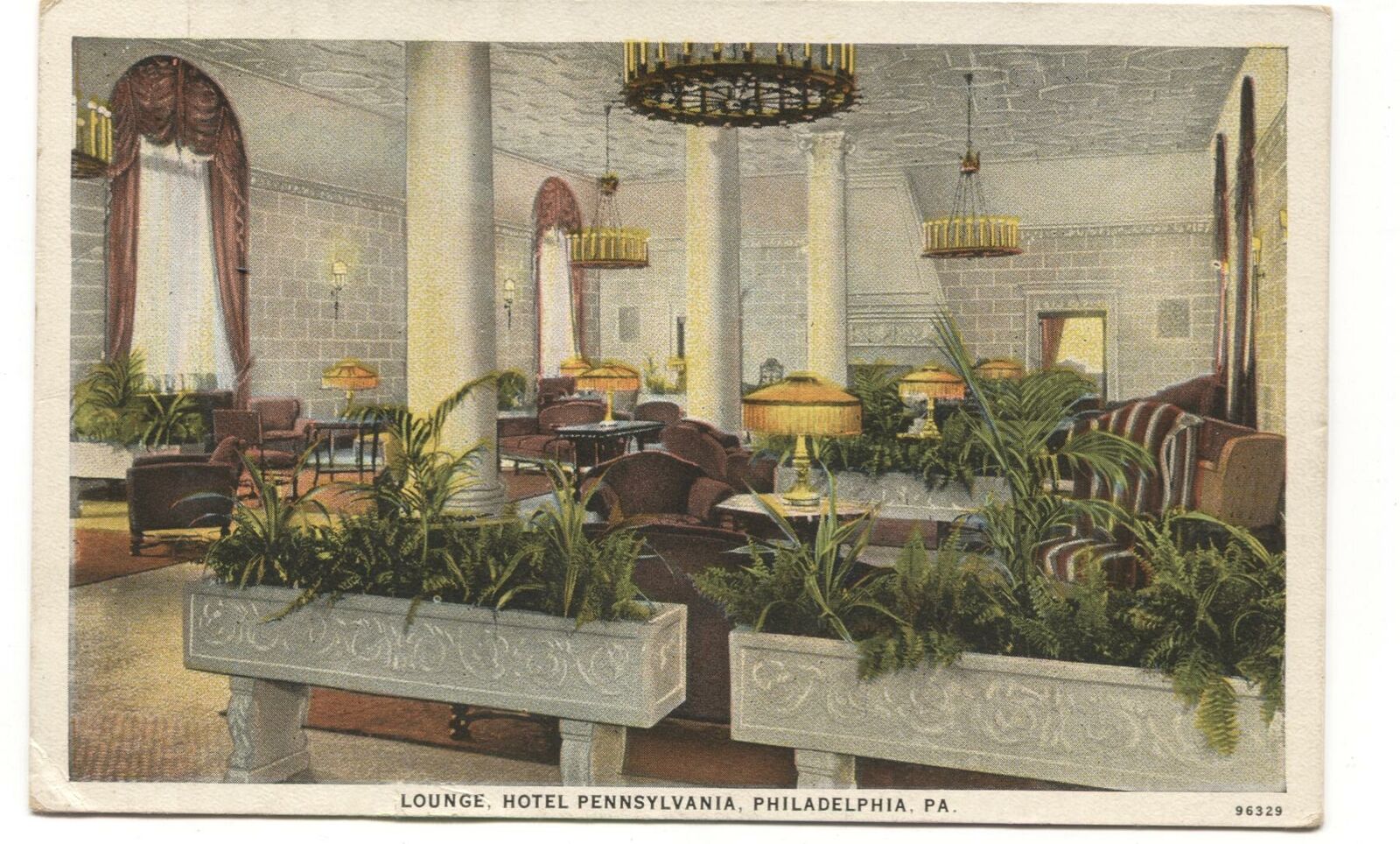 Postcard Lounge Hotel Pennsylvania Philadelphia PA 