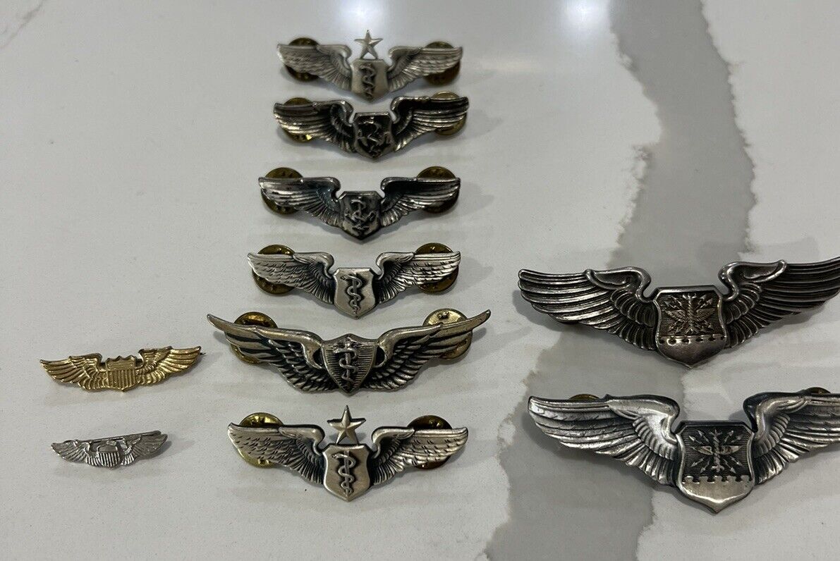 Lot Of Sterling Military Wings