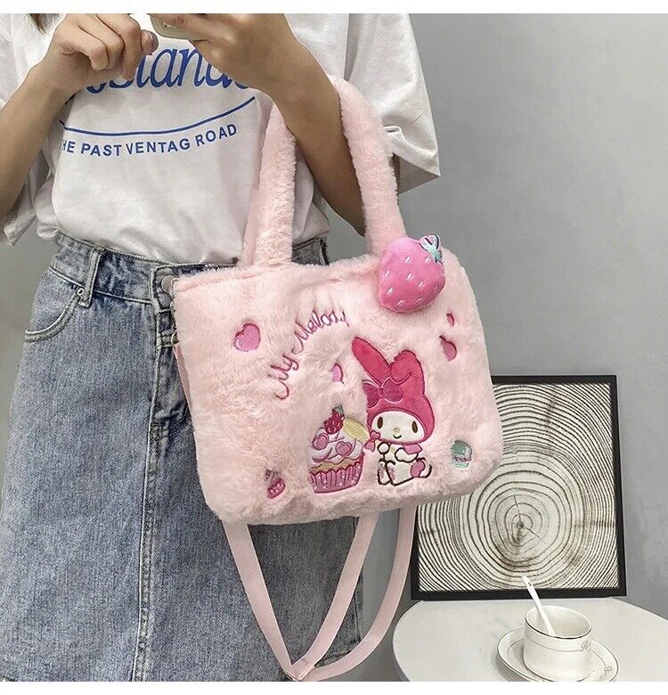 Sanrio Hello Kitty Plush Bag Kuromi Cinnamon Shoulder Bag Backpack Tote Bag