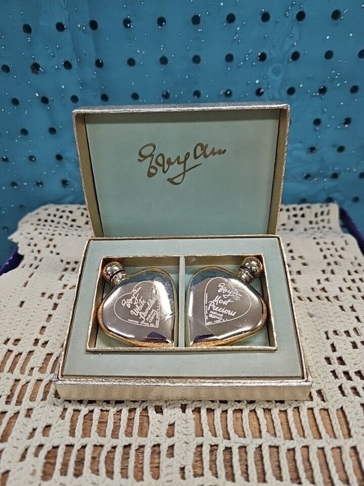 Evyan Two Golden Hearts Perfume Set in Box White Shoulders & Most Precious