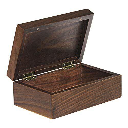 Wooden Box with Hinged Lid,  Wood Storage Box with Lid, Wooden Memory Keepsake 