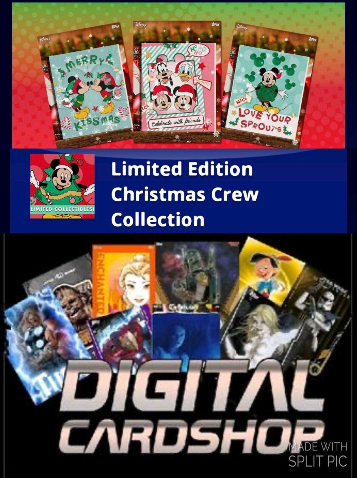 Topps Disney Collect Christmas Crew Collection Motion Limited Edition 8 Card Set