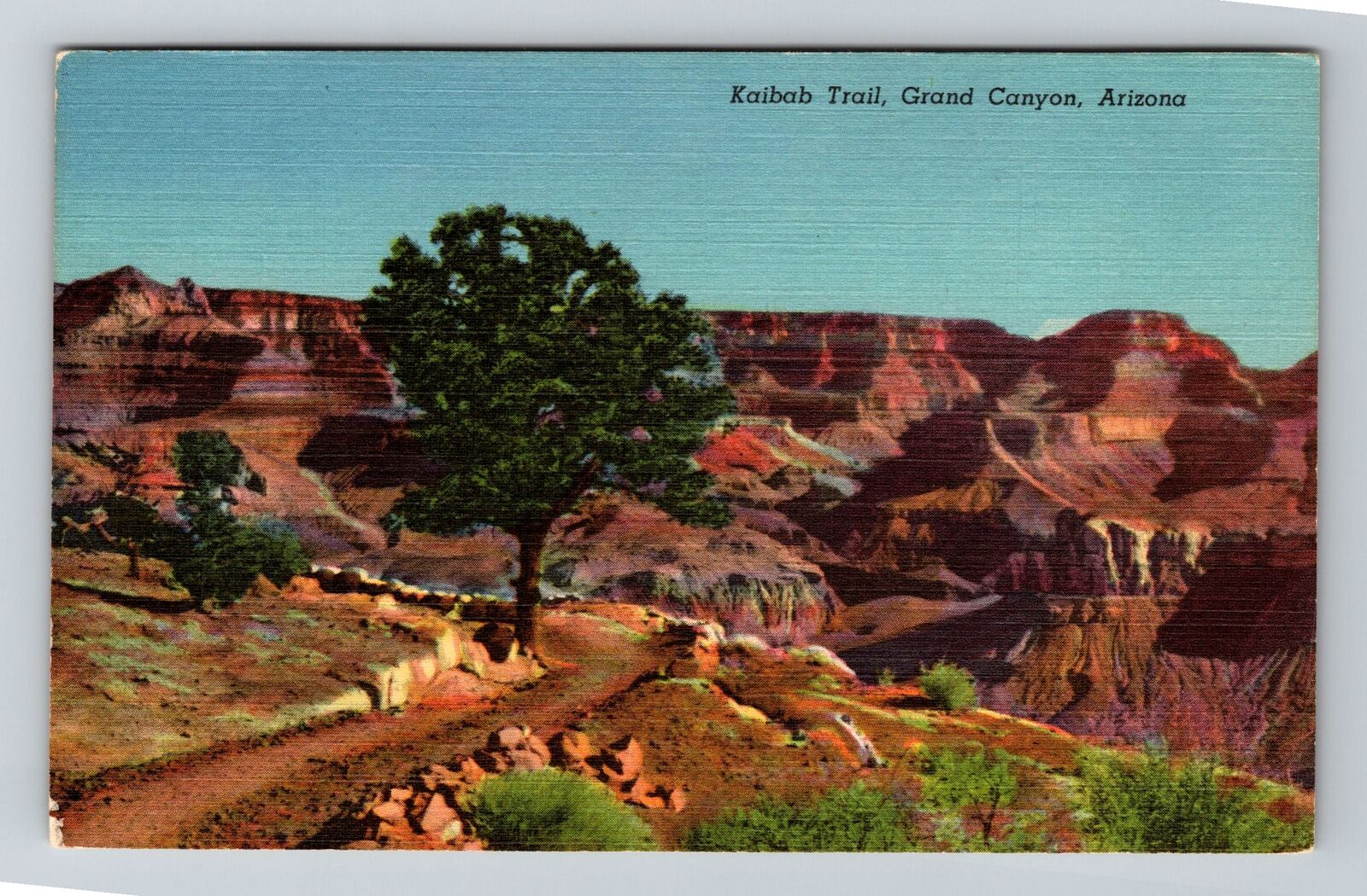 Grand Canyon AZ-Arizona, Kaibab Trail, Scenic, Trail, Vintage Postcard
