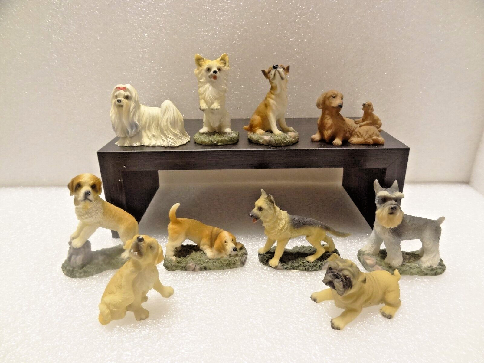 Lot Of 10 Mixed Assortment Miniature Dog Breed Figurines