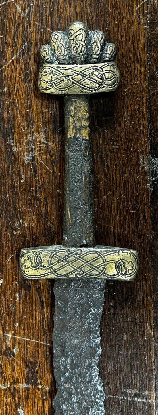 EXCEPTIONAL 10TH-CENTURY VIKING SWORD, DECORATED, GILDED HILT AND ORIGINAL GRIP