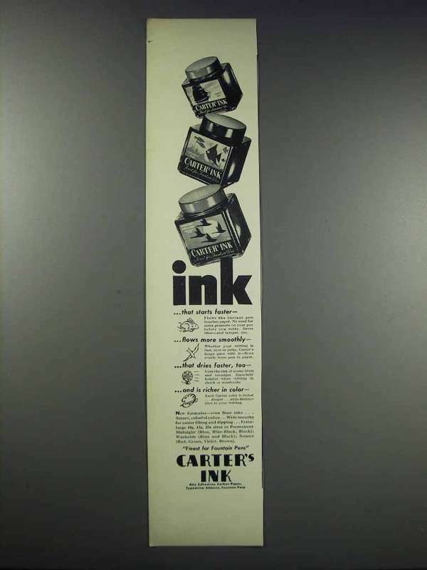 1938 Carter's Ink Ad