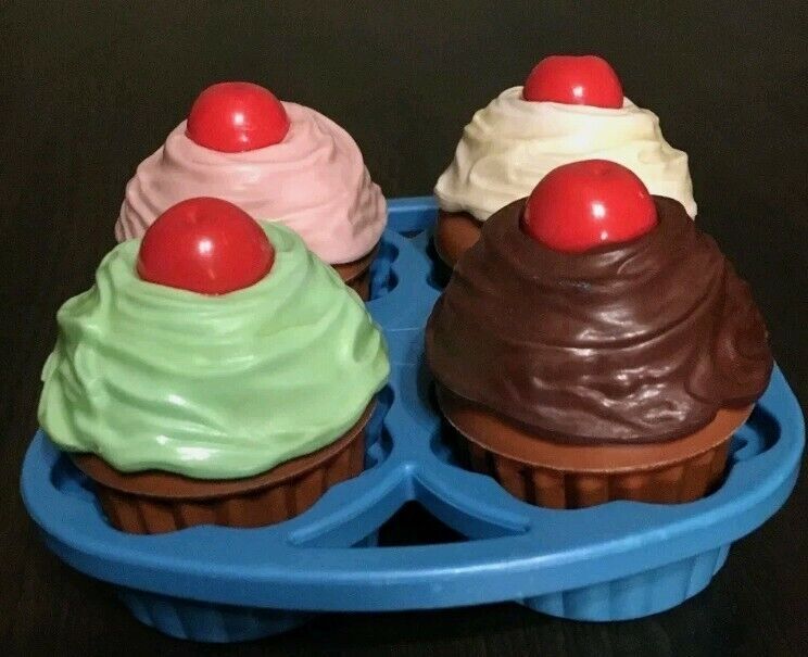 $ 8 OFF VTG 1987 Fisher Price Fun W Food Cupcakes Set With Tray ~Pretend Play