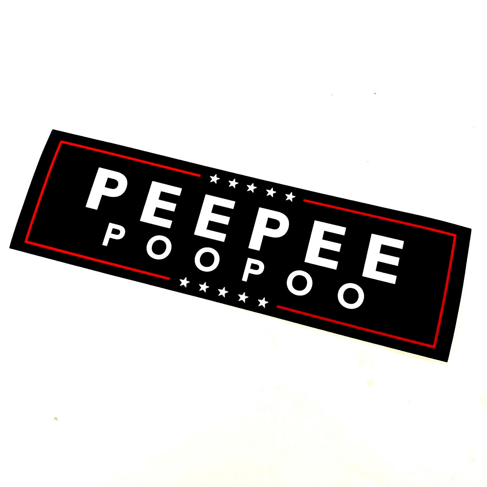 PeePeePooPoo 10 by 3 blue bumper sticker