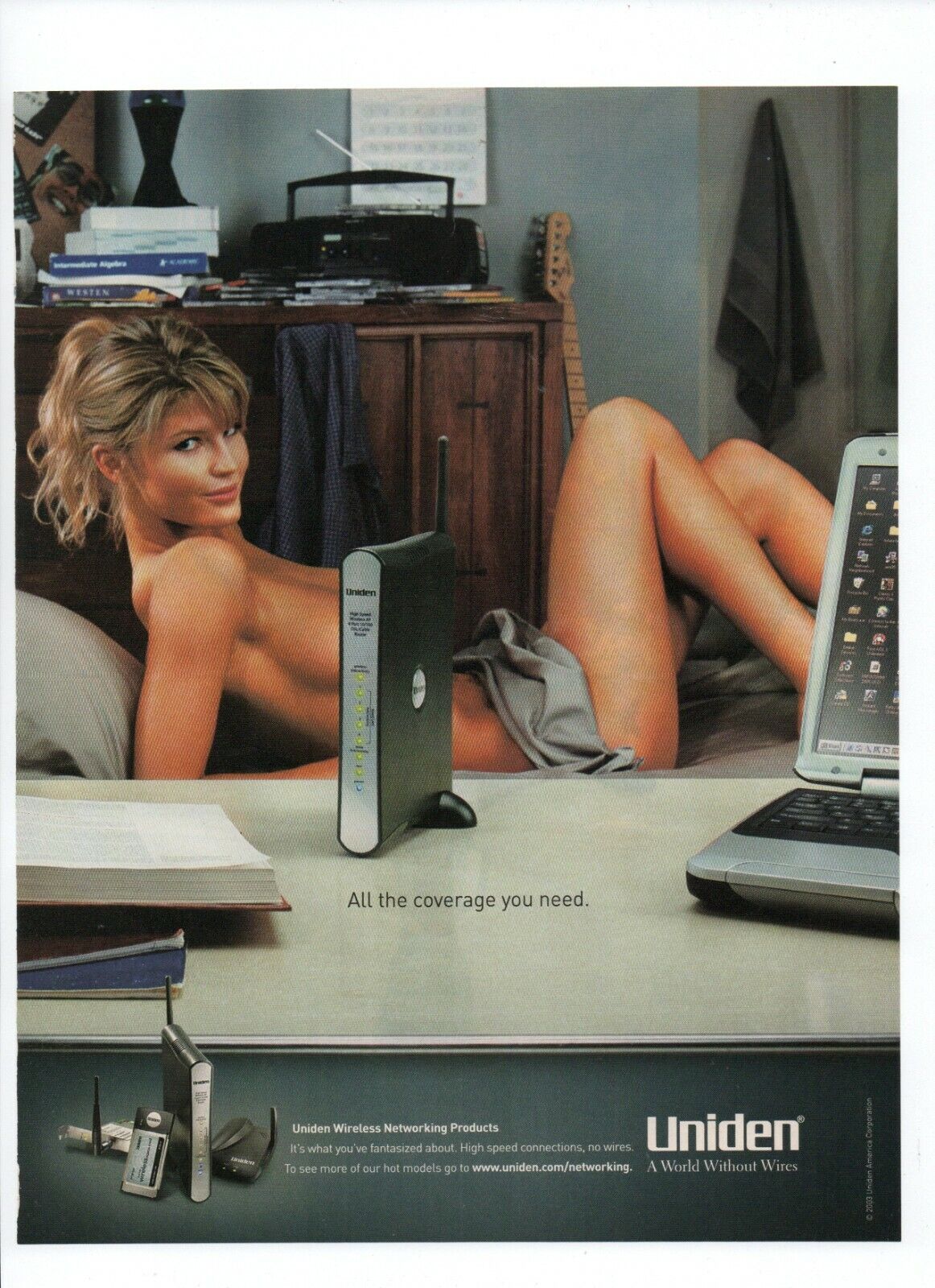 Uniden Wireless All The Coverage You Need Naked Women 2003 Video Game PRINT AD