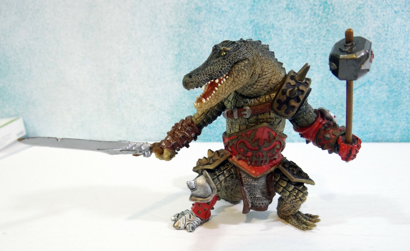 Papo Mutant Crocodile Medieval Alligator Fantasy World PVC Figure w/ Weapon 2008
