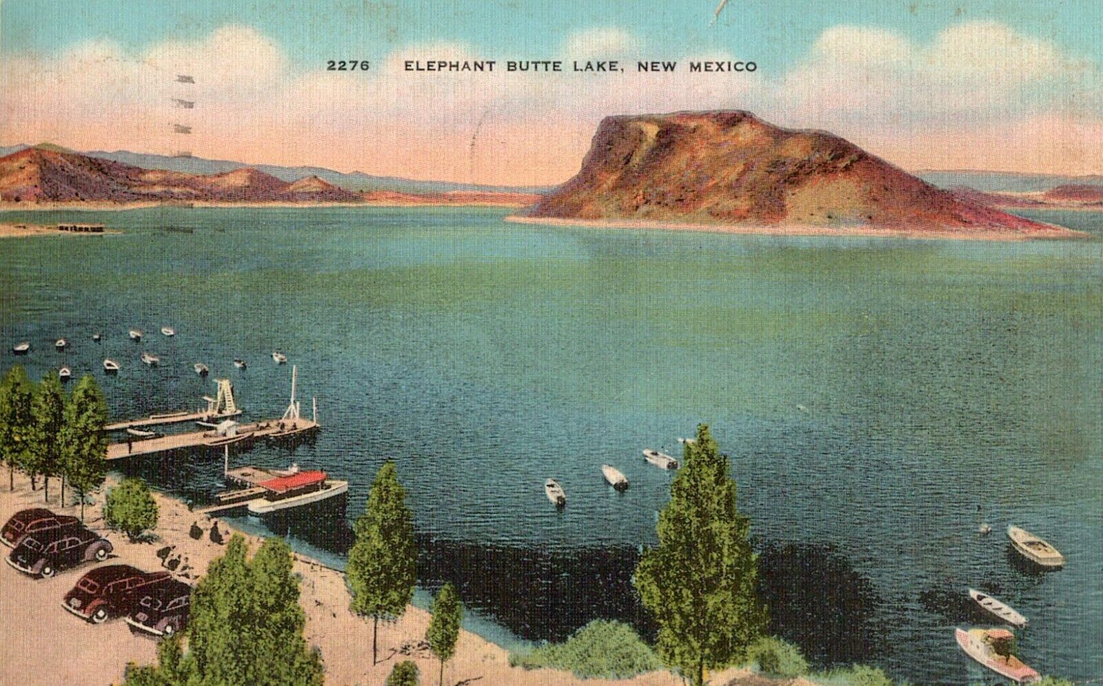 Postcard Elephant Butte Lake Rio Grande NM 1945