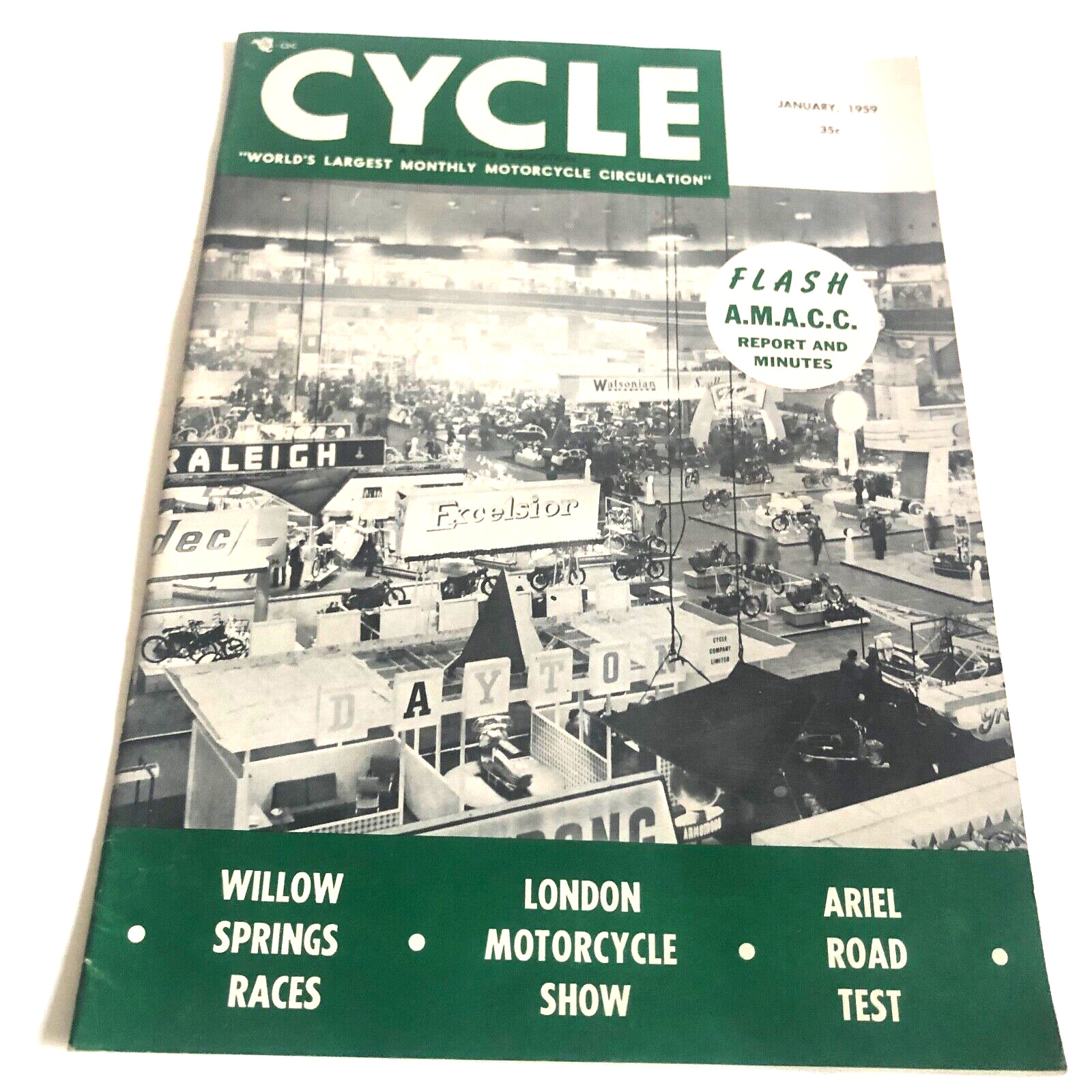 Cycle Magazine, January 1959, World\'s Best Motorcycling Magazine.