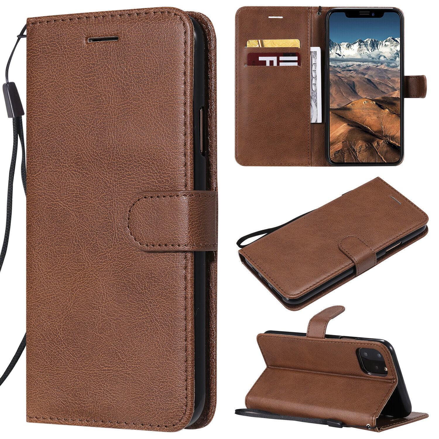Leather Flip Wallet Card Phone Case for LG V40 V30 V50 K10 K8 Q60 G7 Thinq