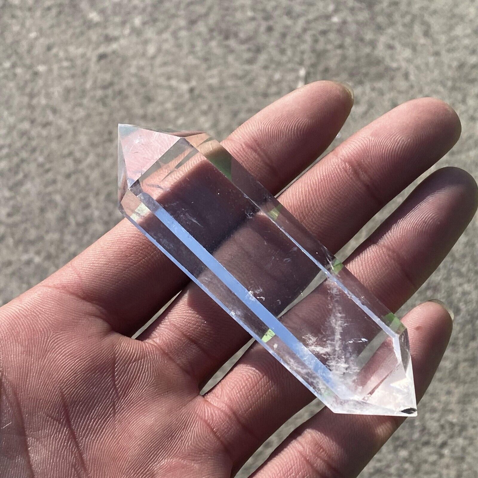2pcs Natural Clear crystal obelisk quartz crystal wand double point gem healing