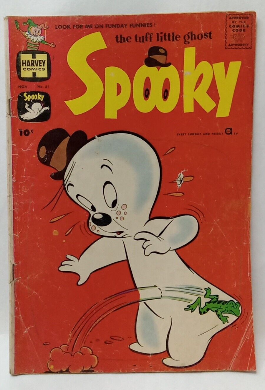 Spooky the tuff little ghost #61 harvey comics 1961 Frog cover silver age casper